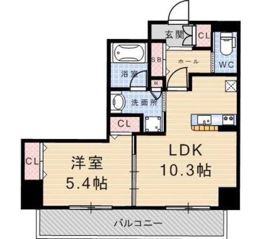 AMISTAD(1LDK/2階)の間取り写真