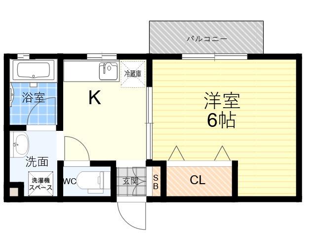 ステラハウス30(1K/1階)の間取り写真