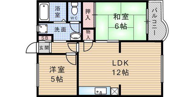 サンコーポムコ(2LDK/1階)の間取り写真
