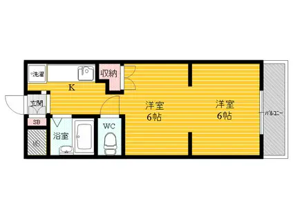 エミネンス武庫之荘2(2K/4階)の間取り写真