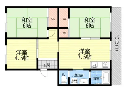 サンパティオ塚口北(3LDK/2階)の間取り写真
