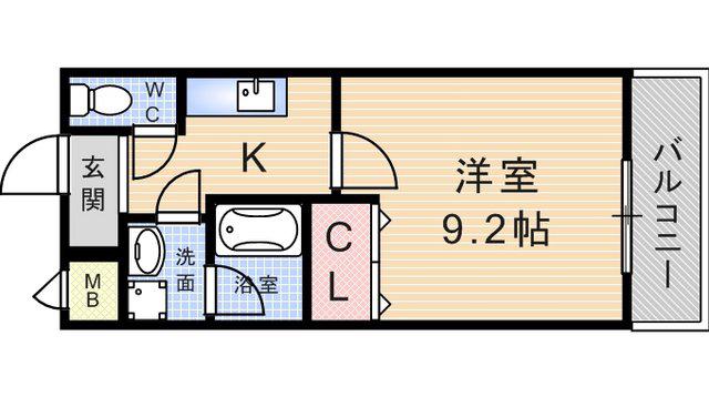 フジパレスフェリーチェ(1K/1階)の間取り写真