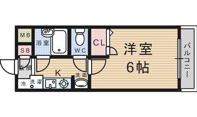 ステラハウスⅠ(1K/2階)の間取り写真