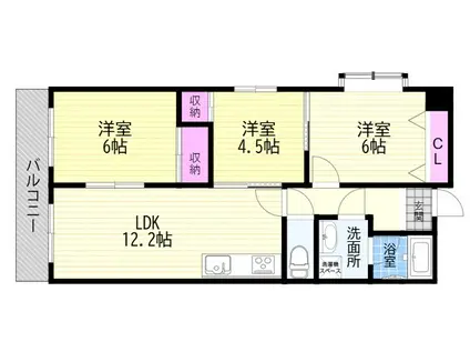 アルトピノ立花(3LDK/5階)の間取り写真