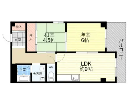セレニティ武庫之荘(2LDK/4階)の間取り写真