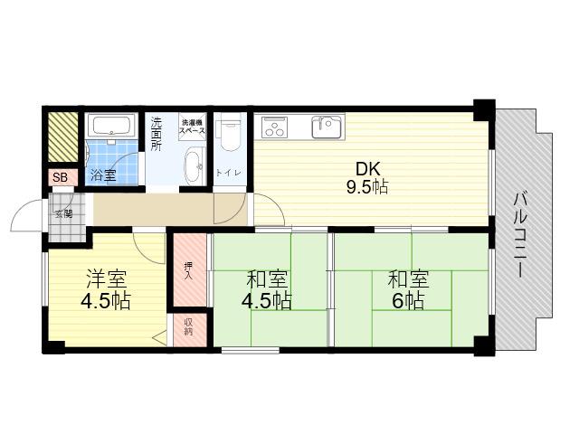 エムグランツ二番館(3LDK/4階)の間取り写真
