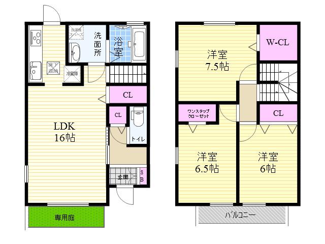 アビタシオン西昆陽 A棟(3LDK)の間取り写真