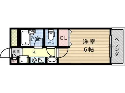 ステラハウス9(1K/4階)の間取り写真