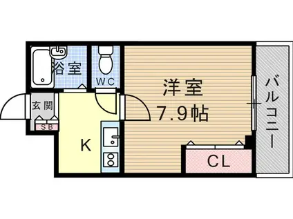 サンハイツ立花(1K/3階)の間取り写真