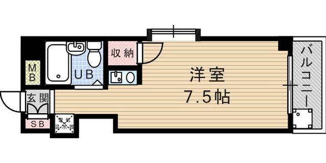 OSビル(ワンルーム/2階)の間取り写真