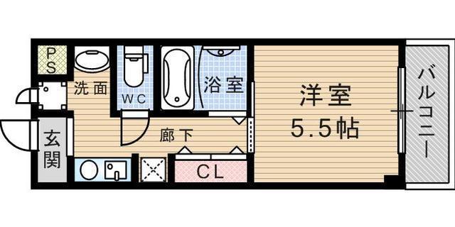 第6カシノハイツ(1K/2階)の間取り写真
