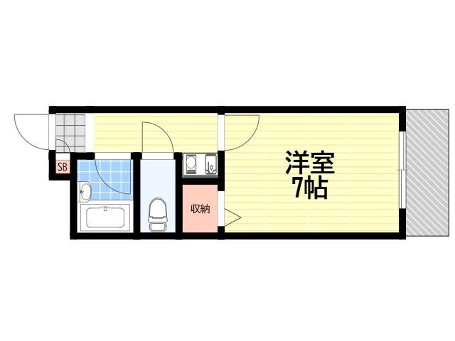 リアーズ武庫之荘(1K/2階)の間取り写真