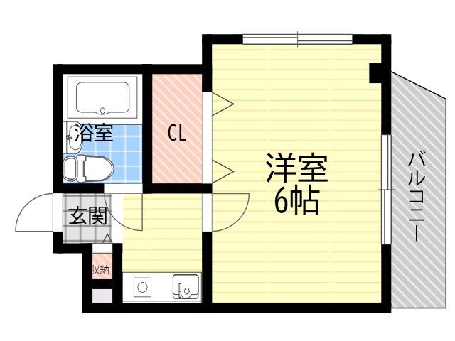 ステラハウス24(1K/1階)の間取り写真