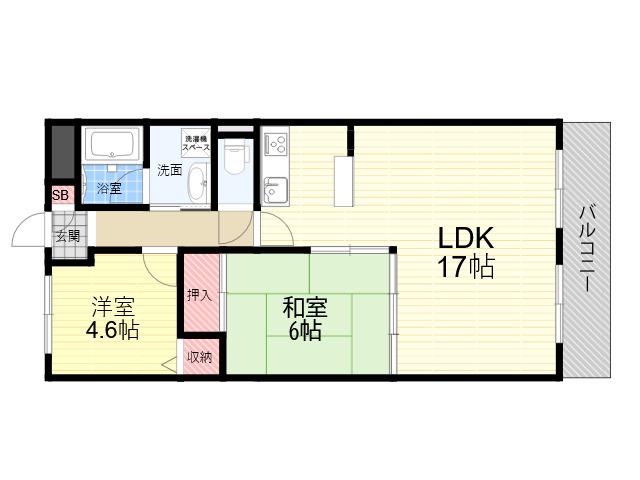 エムグランツ壱番館(2LDK/1階)の間取り写真