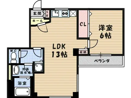 共栄コーポラス(1LDK/3階)の間取り写真