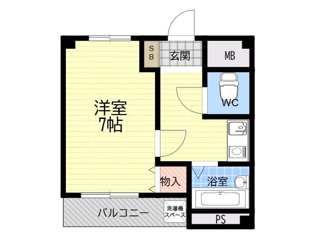 フォンテーヌ武庫之荘(1K/2階)の間取り写真