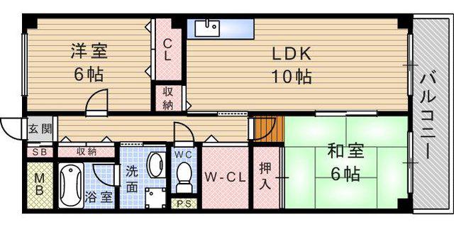 ストロベリーフィールズ(2LDK/3階)の間取り写真