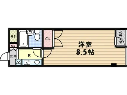ヴィンテージ武庫之荘(1K/4階)の間取り写真