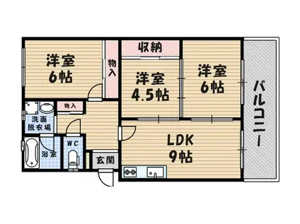 ティアラ武庫川パート2(3LDK/2階)の間取り写真