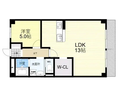 西興第2マンション(1SLDK/5階)の間取り写真