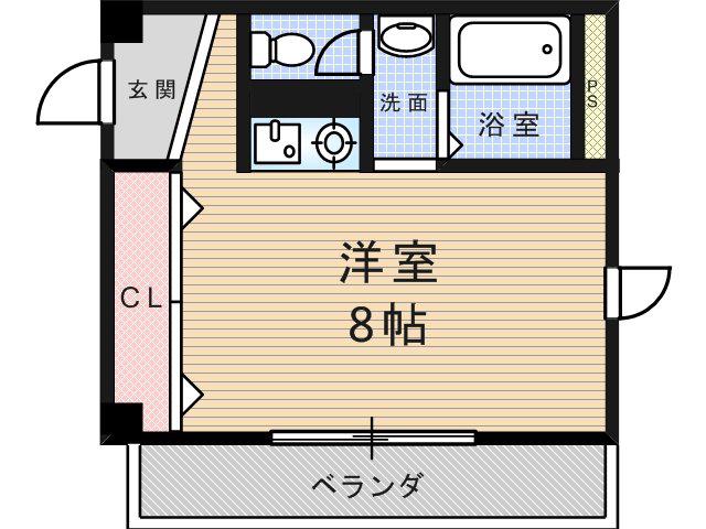 アドウニス(ワンルーム/3階)の間取り写真