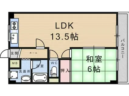 西興第一マンション(1LDK/3階)の間取り写真