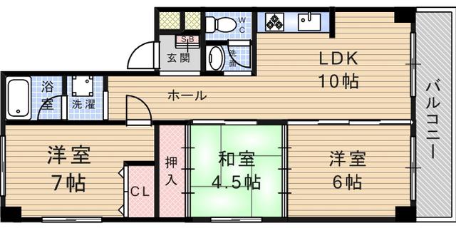 アネックス武庫之荘(3LDK/1階)の間取り写真