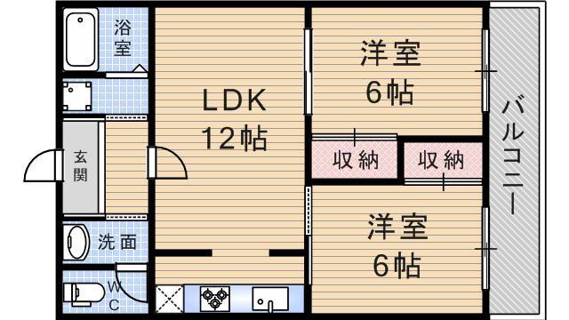 レジデンス21(2LDK/1階)の間取り写真