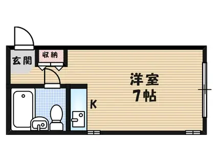 スタインウェイ(ワンルーム/1階)の間取り写真