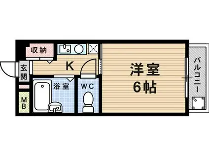 クレアール立花(1K/3階)の間取り写真