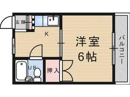 ハイツ加賀(1K/3階)の間取り写真