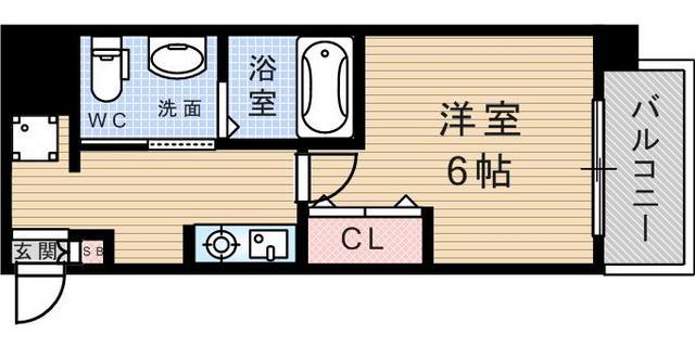 SWISS立花(1K/8階)の間取り写真