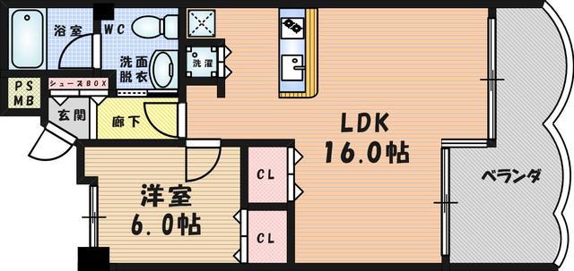 コナビレッジ5(1LDK/6階)の間取り写真
