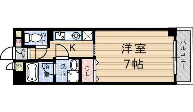 エルシ誠宏3番館(1K/4階)の間取り写真