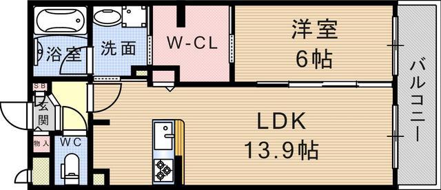 ルーナ・クレシェンテ(1LDK/1階)の間取り写真
