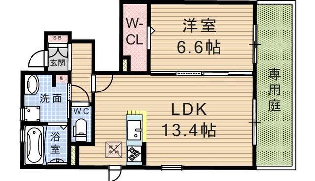 ORANGE STEP(1LDK/1階)の間取り写真