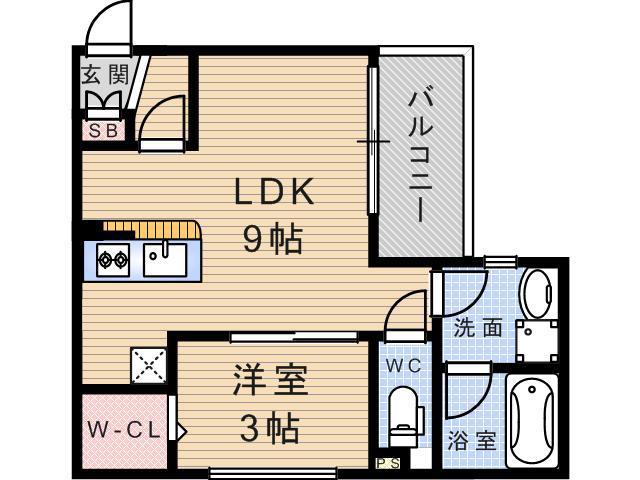 SKレジデンス立花(1LDK/3階)の間取り写真