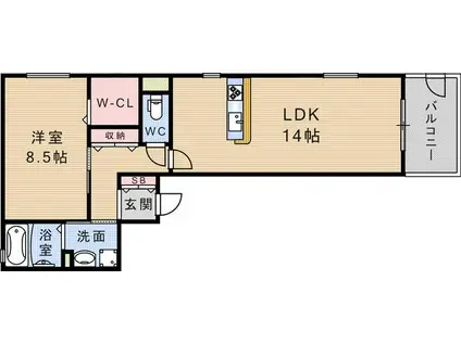 LA LUCCA(1LDK/1階)の間取り写真