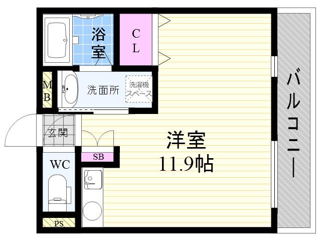 レオーネ(ワンルーム/2階)の間取り写真
