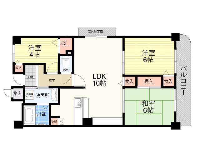 ピノカーサ塚口(3LDK/3階)の間取り写真