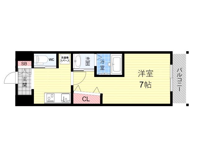 AILE武庫之荘2(1K/3階)の間取り写真