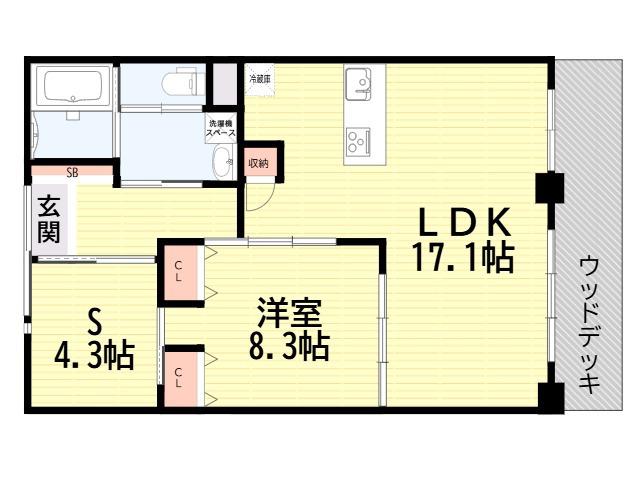 ザ・レジデンス芦屋スイート(1SLDK/18階)の間取り写真