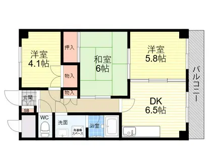 グリーンエクセル梅ノ木(3DK/3階)の間取り写真