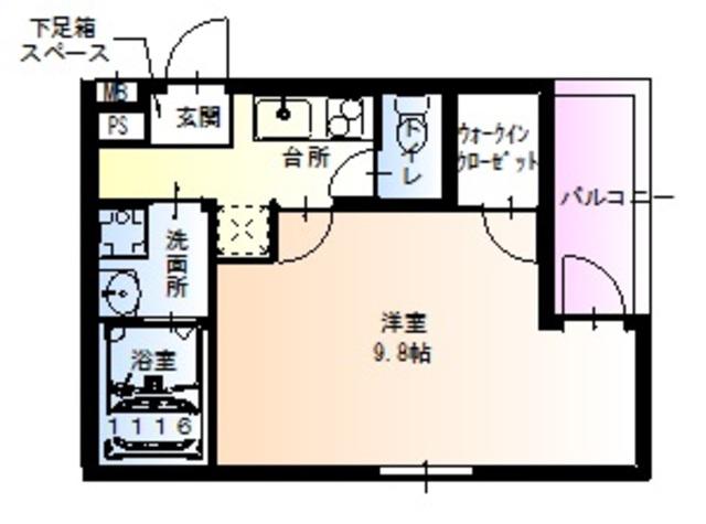 フジパレス立花町2丁目1番館(1K/1階)の間取り写真