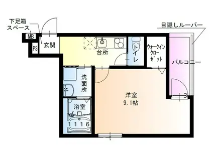 フジパレス尼崎武庫之荘2番館(1K/3階)の間取り写真