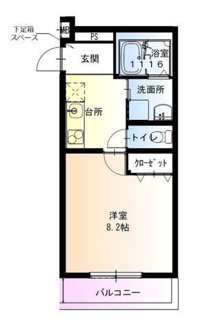 フジパレス尼崎三反田3番館(1DK/2階)の間取り写真