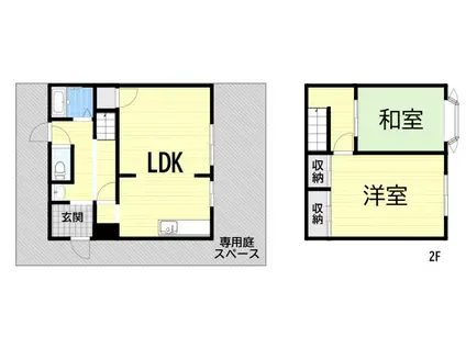 武庫之荘西貸家(2LDK)の間取り写真