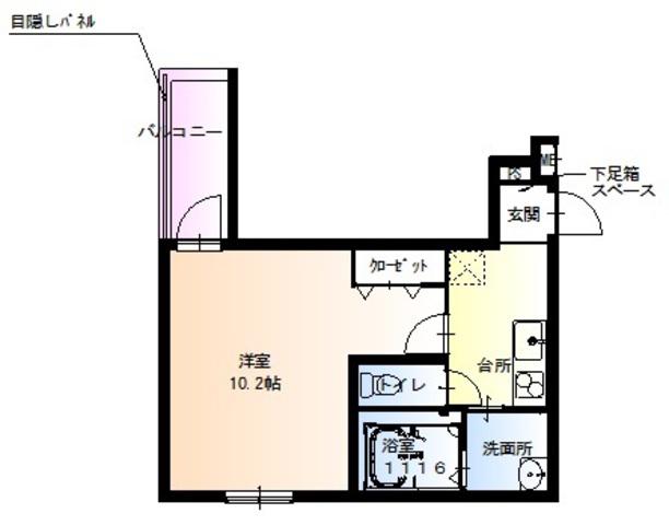 フジパレス西立花6番館(1K/3階)の間取り写真