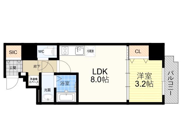 ARTIZA尼崎立花(1LDK/2階)の間取り写真