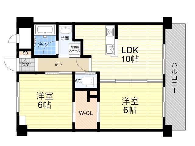 フラゼ・ヴァーナ(2LDK/4階)の間取り写真